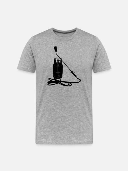 Gas burner shadow image - Men's Premium Organic T-Shirt - heather grey