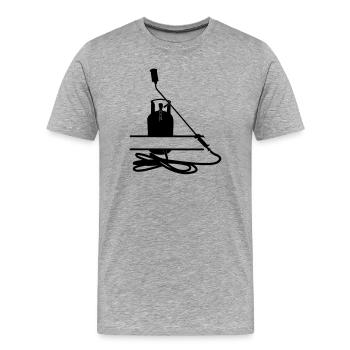 Entreprise de toiture monogramme transparent - T-shirt bio Premium Homme - gris chiné - Devant - Damien (186cm)