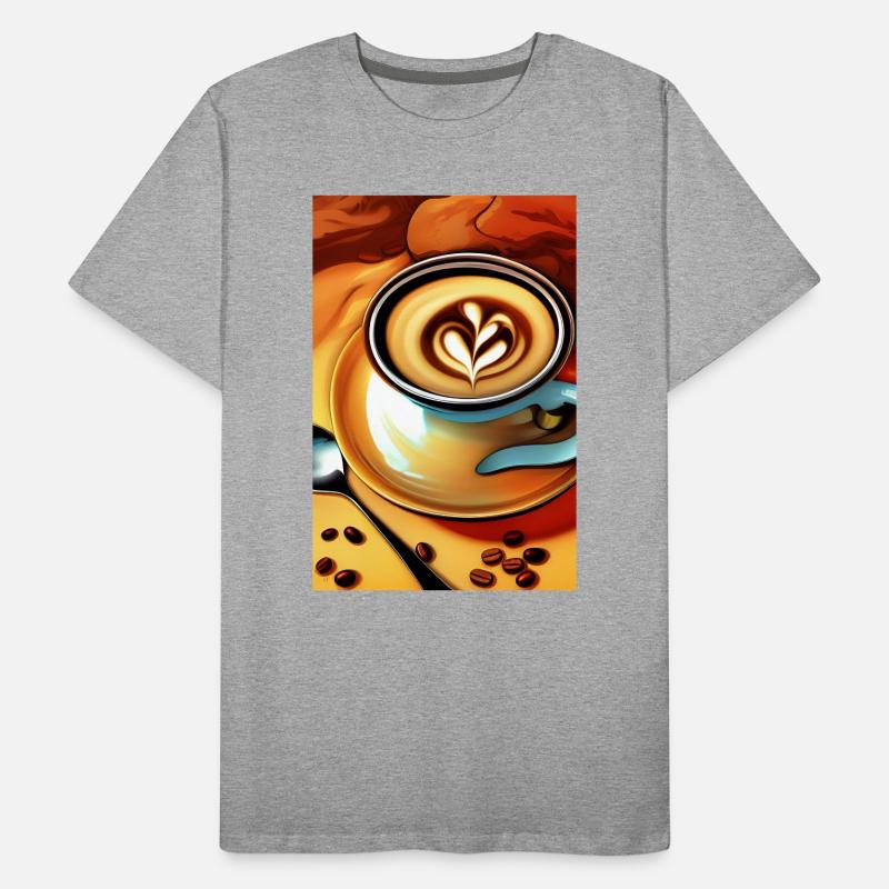 Café, grains de café T-shirt bio Premium Homme