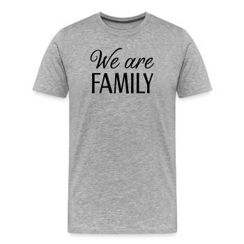 Nous sommes une famille - T-shirt bio Premium Homme - gris chiné - Devant - Damien (186cm)