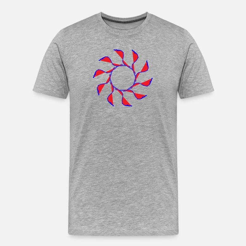 Pinwheel, Flower, Random Pattern Gyroscopic - T-shirt bio Premium Homme - gris chiné