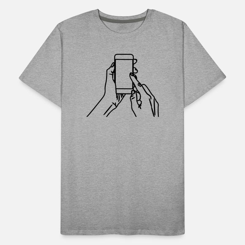 Smartphone in der Hand Männer Premium Bio T-Shirt