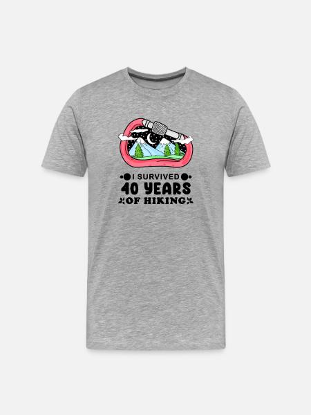 40. Geburtstag Berge Spruch Geschenk - Männer Premium Bio T-Shirt - Grau meliert
