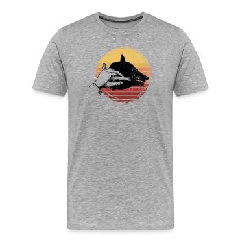 Animal Shadows dog - Men's Premium Organic T-Shirt - heather grey - Front - Damien (186cm)
