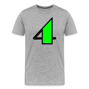 4 YEARS,4TH BIRTHDAY,4 BIRTHDAY,4 - Men's Premium Organic T-Shirt - heather grey - Front - Damien (186cm)