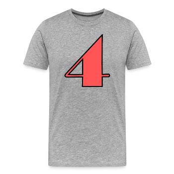 4.4 YEARS,4TH BIRTHDAY,4 YEARS ANNIVERSARY - Men's Premium Organic T-Shirt - heather grey - Front - Damien (186cm)