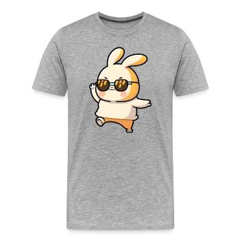 Easter Bunny - Lapin dansant avec des lunettes de soleil rétro - T-shirt bio Premium Homme - gris chiné - Devant - Damien (186cm)