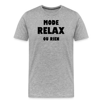 Mode relax ou rien - T-shirt bio Premium Homme - gris chiné - Devant - Damien (186cm)