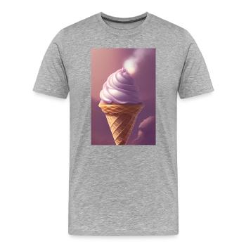 Ice cream - Men's Premium Organic T-Shirt - heather grey - Front - Damien (186cm)