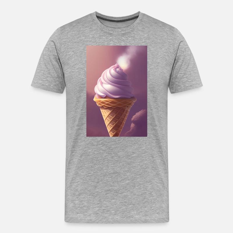 Eiscreme - Männer Premium Bio T-Shirt - Grau meliert