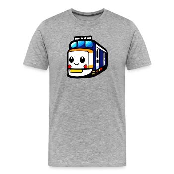 Lokomotive, Zug, Eisenbahn - Männer Premium Bio T-Shirt - Grau meliert - Vorne - Damien (186cm)