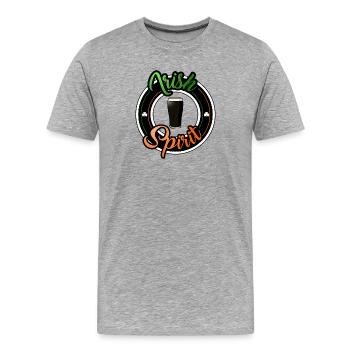 Irish Spirit - Men's Premium Organic T-Shirt - heather grey - Front - Damien (186cm)