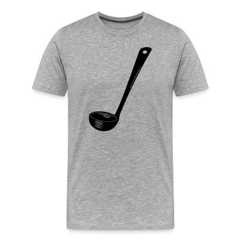 Transparenter Suppenlöffel - Männer Premium Bio T-Shirt - Grau meliert - Vorne - Damien (186cm)