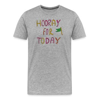 Hourra pour aujourd’hui - T-shirt bio Premium Homme - gris chiné - Devant - Damien (186cm)