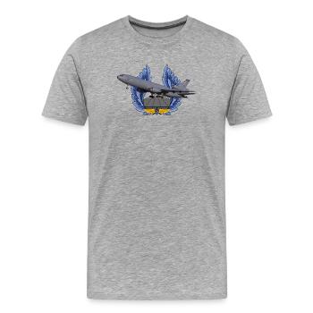 KC-10 - Men's Premium Organic T-Shirt - heather grey - Front - Damien (186cm)