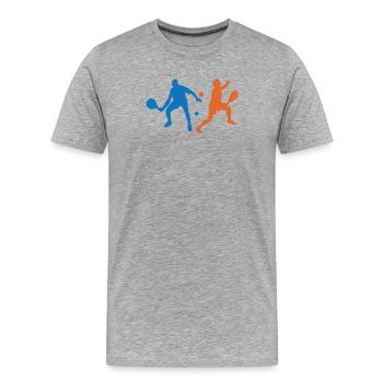Padel Tennis Padel Game Player Tournament Racket - Men's Premium Organic T-Shirt - heather grey - Front - Damien (186cm)