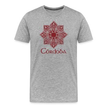 Cordoba 2 (rot) - Männer Premium Bio T-Shirt - Grau meliert - Vorne - Damien (186cm)