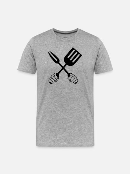 Barbecue tools two fists - Men's Premium Organic T-Shirt - heather grey