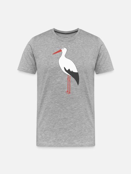 Cigogne blanche - T-shirt bio Premium Homme - gris chiné