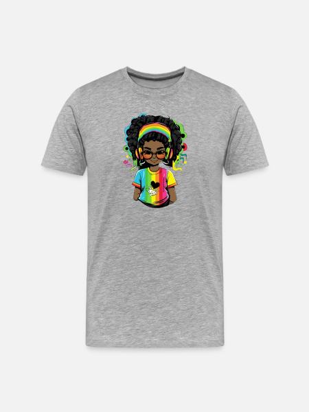 Leuchtender Reggae-Pullover mit Rainbow-Design - Männer Premium Bio T-Shirt - Grau meliert