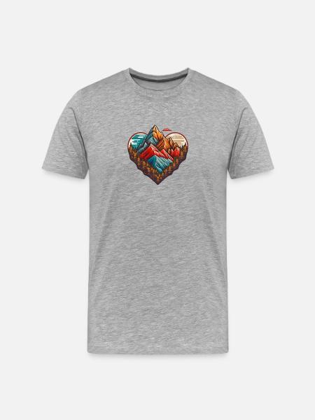 Herzberglandschaft Farbenberge - Men's Premium Organic T-Shirt - heather grey