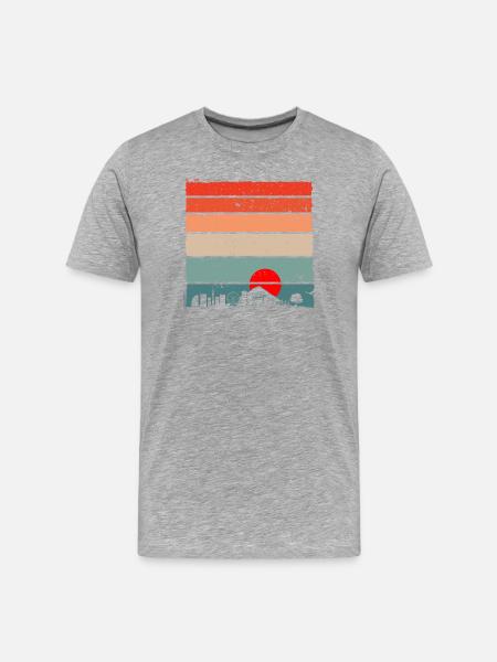 Sunset Torii Skyline - Men's Premium Organic T-Shirt - heather grey