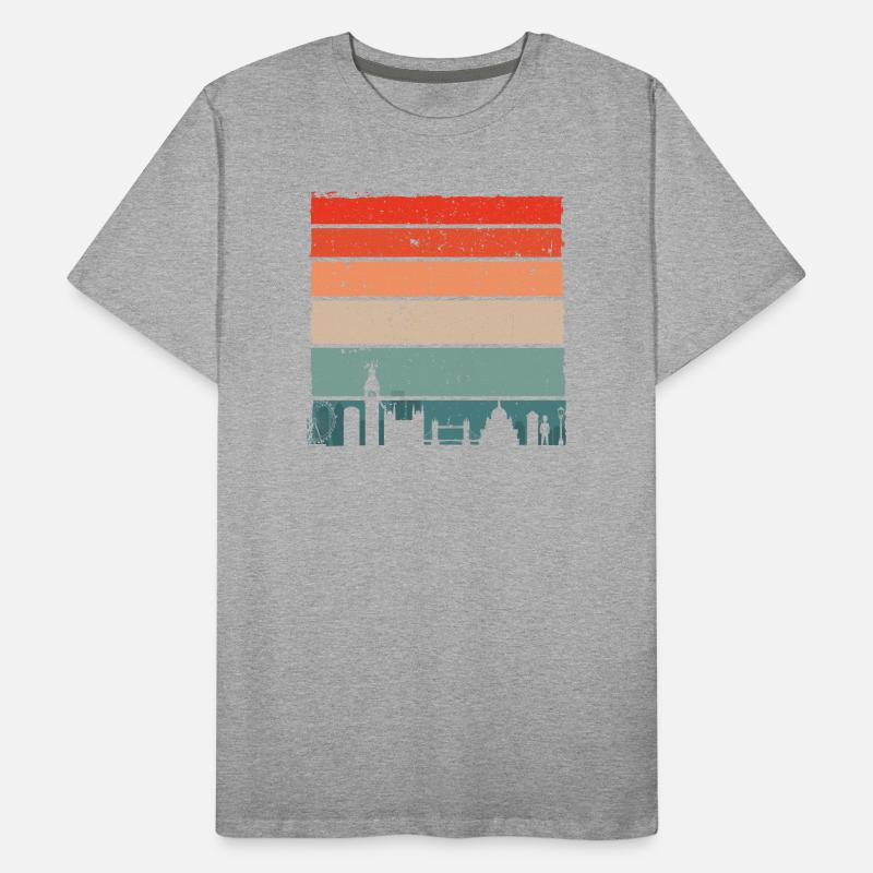 Rayures de la ligne d’horizon du coucher de soleil T-shirt bio Premium Homme