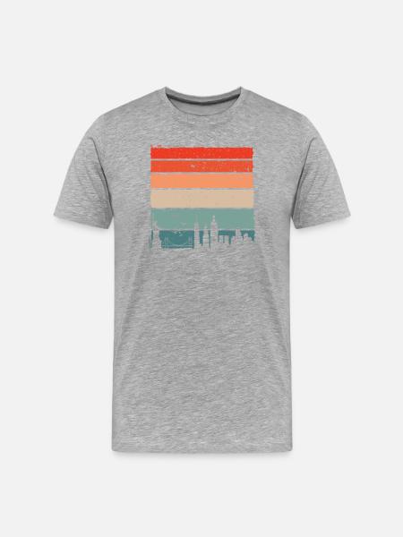 Sunset Skyline Gradient - Men's Premium Organic T-Shirt - heather grey