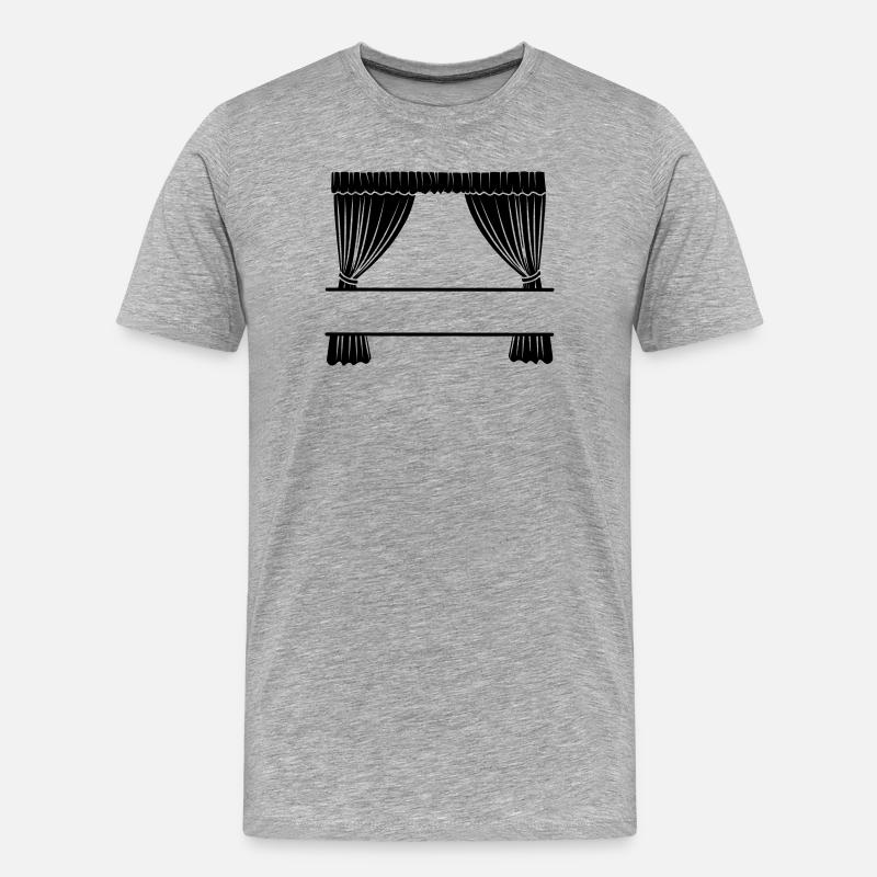 Vorhänge mit Aussparung - Männer Premium Bio T-Shirt - Grau meliert
