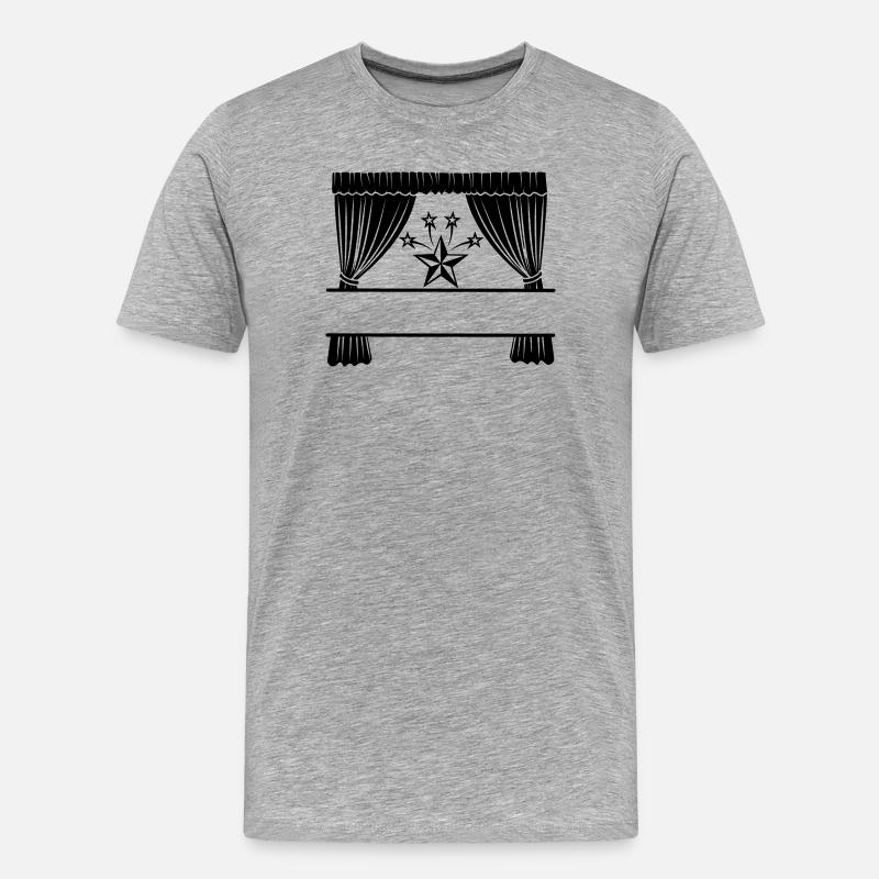 Vorhänge Ich bin ein Star - Männer Premium Bio T-Shirt - Grau meliert