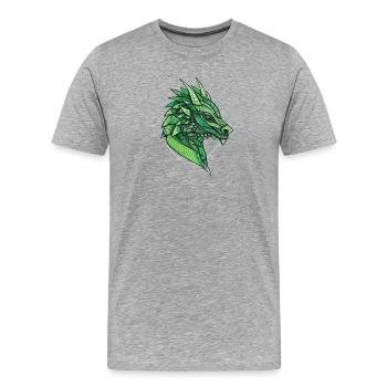 Stilisierter, geometrischer Drache - Männer Premium Bio T-Shirt - Grau meliert - Vorne - Damien (186cm)