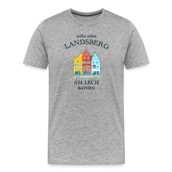Landsberg, zeitlos schön, Bayern - Männer Premium Bio T-Shirt - Grau meliert - Vorne - Damien (186cm)