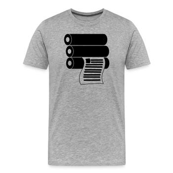 Printing logo - Men's Premium Organic T-Shirt - heather grey - Front - Damien (186cm)