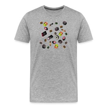 Illustration colorée de bonbons de réglisse Pot-pourri - T-shirt bio Premium Homme - gris chiné - Devant - Damien (186cm)