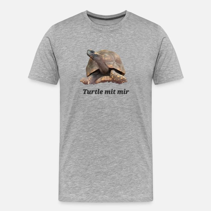 Turtle mit mir - Männer Premium Bio T-Shirt - Grau meliert