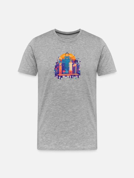Colourful city - Men's Premium Organic T-Shirt - heather grey