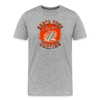 Santa Cruz California Surfing - Men's Premium Organic T-Shirt - heather grey - Front - Damien (186cm)