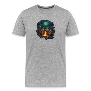 Viking Crew - Männer Premium Bio T-Shirt - Grau meliert - Vorne - Damien (186cm)