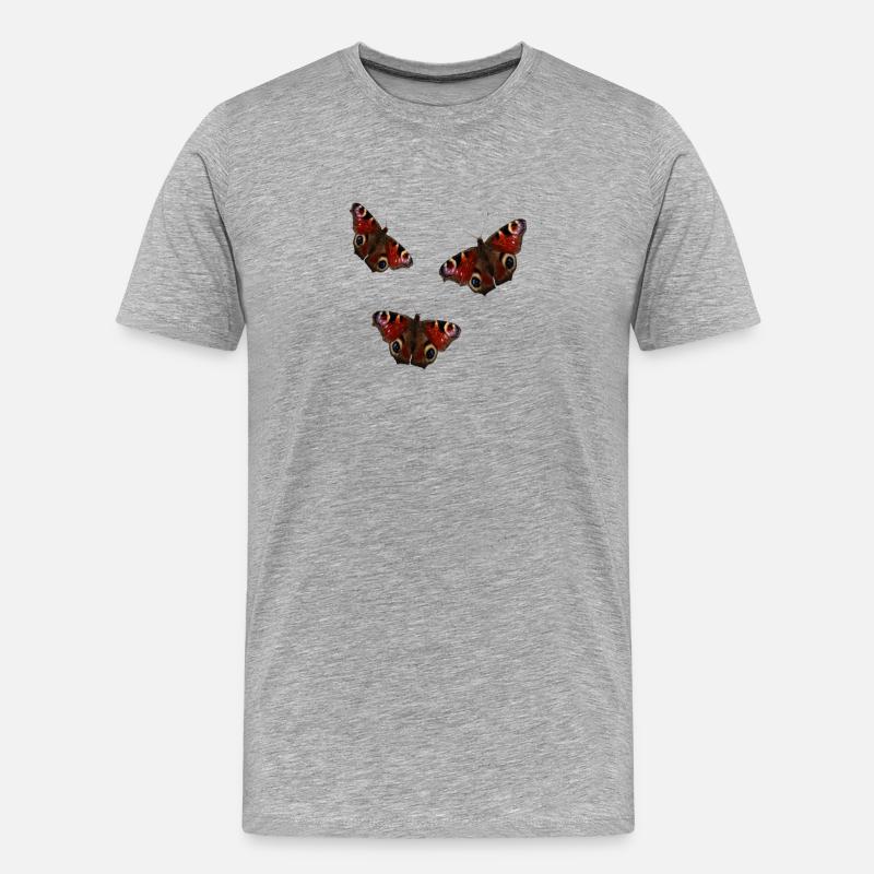 Schmetterlinge - Männer Premium Bio T-Shirt - Grau meliert