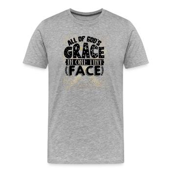 Éclat doré et confettis glamour - T-shirt bio Premium Homme - gris chiné - Devant - Damien (186cm)