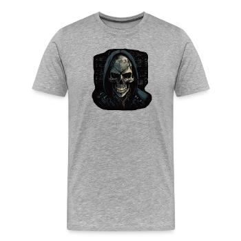 Hacker - Männer Premium Bio T-Shirt - Grau meliert - Vorne - Damien (186cm)
