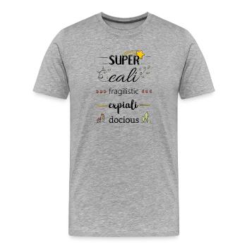 Magie et fun - T-shirt bio Premium Homme - gris chiné - Devant - Damien (186cm)