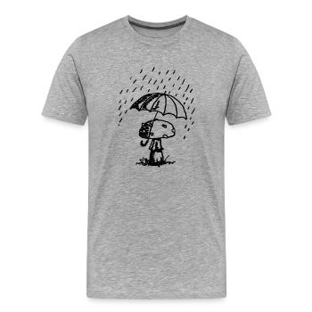 Pilze im Regen - Männer Premium Bio T-Shirt - Grau meliert - Vorne - Damien (186cm)