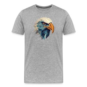 Stilisierter, geometrischer Adler - Männer Premium Bio T-Shirt - Grau meliert - Vorne - Damien (186cm)