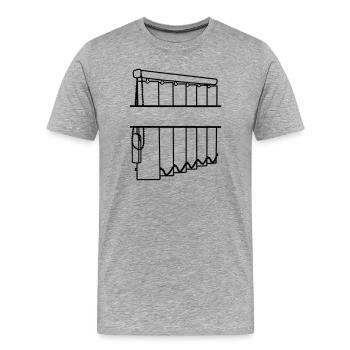 Lamellen, transparente Fensterverkleidungen - Männer Premium Bio T-Shirt - Grau meliert - Vorne - Damien (186cm)