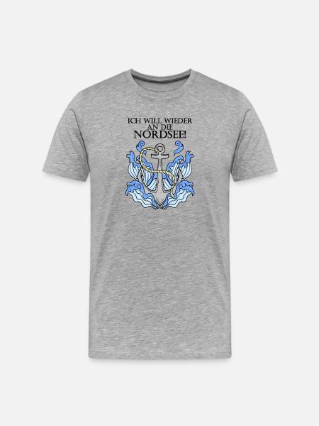 Nordsee - Männer Premium Bio T-Shirt - Grau meliert