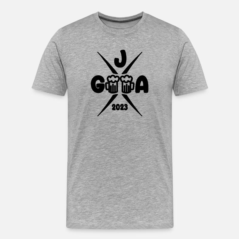 2023 Junggesellenabschied Crew Feier - Männer Premium Bio T-Shirt - Grau meliert