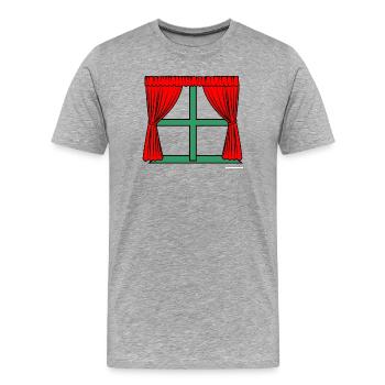 Red curtains green window frame - Men's Premium Organic T-Shirt - heather grey - Front - Damien (186cm)