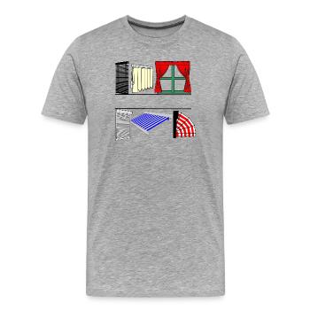 Protection solaire 00 - T-shirt bio Premium Homme - gris chiné - Devant - Damien (186cm)