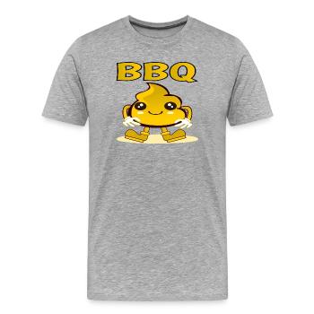 KAWAII BBQ - BARBECUE MUSTARD SAUCE - CARTOON - Men's Premium Organic T-Shirt - heather grey - Front - Damien (186cm)